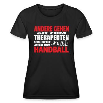 Handball Zubehör handballer Motiv - Frauen Funktions-T-Shirt - Schwarz - Vorne - AI Model Female 172 light (172cm)
