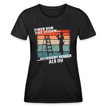 Artisans d’idées cadeaux DIY - T-shirt sport Femme - noir - Devant - AI Model Female 172 light (172cm)