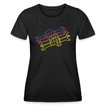 Artisans d’idées cadeaux DIY - T-shirt sport Femme - noir - Devant - AI Model Female 172 light (172cm)