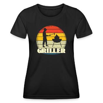 Grillen und Camper Geschenkidee - Frauen Funktions-T-Shirt - Schwarz - Vorne - AI Model Female 172 light (172cm)