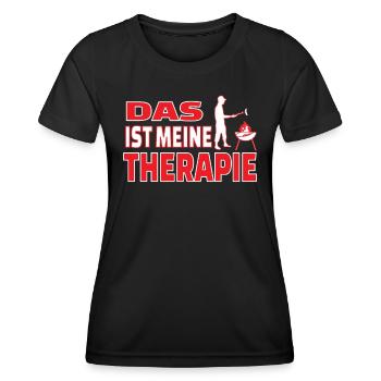 Grillen und Camper Geschenkidee - Frauen Funktions-T-Shirt - Schwarz - Vorne - AI Model Female 172 light (172cm)