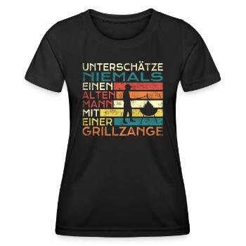 Grillen und Camper Geschenkidee - Frauen Funktions-T-Shirt - Schwarz - Vorne - AI Model Female 172 light (172cm)