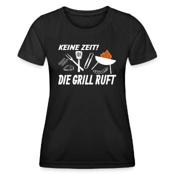 Grillen und Camper Geschenkidee - Frauen Funktions-T-Shirt - Schwarz - Vorne - AI Model Female 172 light (172cm)