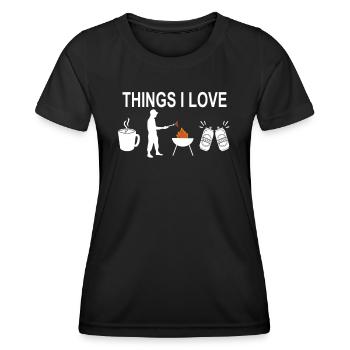 Barbecuing and Camper Gift Idea - Women's Functional T-Shirt - black - Front - AI Model Female 172 light (172cm)