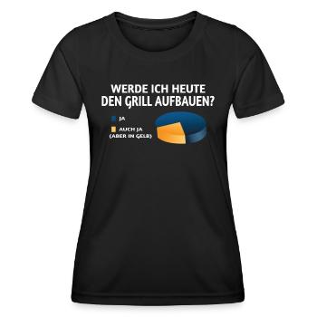 Grillen und Camper Geschenkidee - Frauen Funktions-T-Shirt - Schwarz - Vorne - AI Model Female 172 light (172cm)