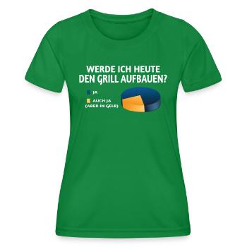 Grillen und Camper Geschenkidee - Frauen Funktions-T-Shirt - Kelly Green - Vorne - AI Model Female 172 dark (172cm)