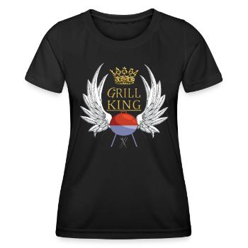 Barbecuing and Camper Gift Idea - Women's Functional T-Shirt - black - Front - AI Model Female 172 light (172cm)