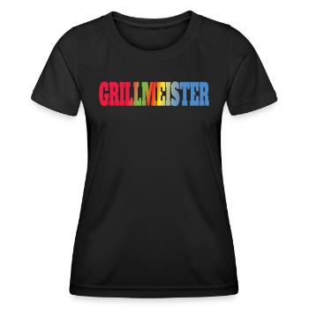 Grillen und Camper Geschenkidee - Frauen Funktions-T-Shirt - Schwarz - Vorne - AI Model Female 172 light (172cm)
