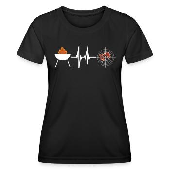 Barbecuing and Camper Gift Idea - Women's Functional T-Shirt - black - Front - AI Model Female 172 light (172cm)