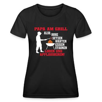 Grillen und Camper Geschenkidee - Frauen Funktions-T-Shirt - Schwarz - Vorne - AI Model Female 172 light (172cm)