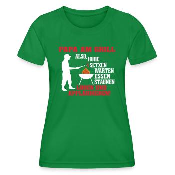 Grillen und Camper Geschenkidee - Frauen Funktions-T-Shirt - Kelly Green - Vorne - AI Model Female 172 dark (172cm)