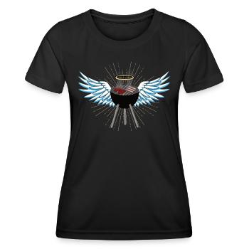 Idée de barbecue et de cadeau de camping-car - T-shirt sport Femme - noir - Devant - AI Model Female 172 light (172cm)