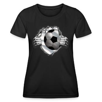 Fußballzubehör Geschenkidee Fußballfan - Frauen Funktions-T-Shirt - Schwarz - Vorne - AI Model Female 172 light (172cm)