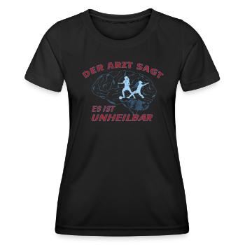 Fußballzubehör Geschenkidee Fußballfan - Frauen Funktions-T-Shirt - Schwarz - Vorne - AI Model Female 172 light (172cm)