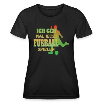 Fußballzubehör Geschenkidee Fußballfan - Frauen Funktions-T-Shirt - Schwarz - Vorne - AI Model Female 172 light (172cm)
