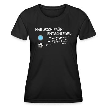 Fußballzubehör Geschenkidee Fußballfan - Frauen Funktions-T-Shirt - Schwarz - Vorne - AI Model Female 172 light (172cm)