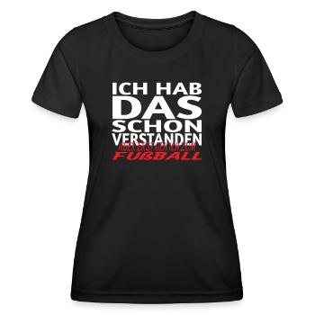 Fußballzubehör Geschenkidee Fußballfan - Frauen Funktions-T-Shirt - Schwarz - Vorne - AI Model Female 172 light (172cm)