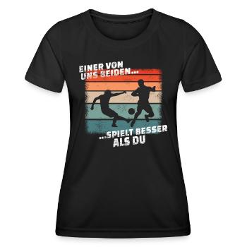 Fußballzubehör Geschenkidee Fußballfan - Frauen Funktions-T-Shirt - Schwarz - Vorne - AI Model Female 172 light (172cm)