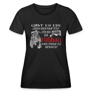 Fußballzubehör Geschenkidee Fußballfan - Frauen Funktions-T-Shirt - Schwarz - Vorne - AI Model Female 172 light (172cm)