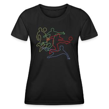 Fußballzubehör Geschenkidee Fußballfan - Frauen Funktions-T-Shirt - Schwarz - Vorne - AI Model Female 172 light (172cm)