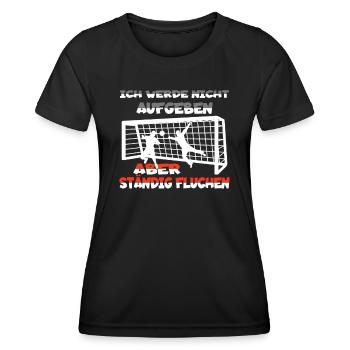 Fußballzubehör Geschenkidee Fußballfan - Frauen Funktions-T-Shirt - Schwarz - Vorne - AI Model Female 172 light (172cm)