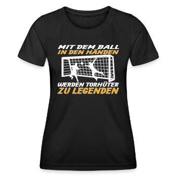 Fußballzubehör Geschenkidee Fußballfan - Frauen Funktions-T-Shirt - Schwarz - Vorne - AI Model Female 172 light (172cm)