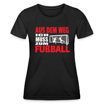 Fußballzubehör Geschenkidee Fußballfan - Frauen Funktions-T-Shirt - Schwarz - Vorne - AI Model Female 172 light (172cm)