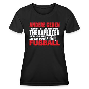 Fußballzubehör Geschenkidee Fußballfan - Frauen Funktions-T-Shirt - Schwarz - Vorne - AI Model Female 172 light (172cm)