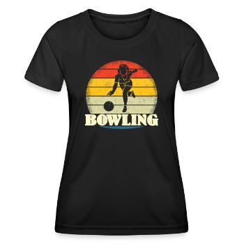 Accessoires de bowling avec motif bowling - T-shirt sport Femme - noir - Devant - AI Model Female 172 light (172cm)