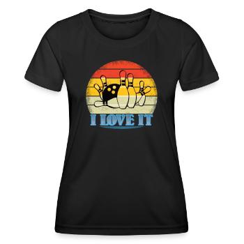 Accessoires de bowling avec motif bowling - T-shirt sport Femme - noir - Devant - AI Model Female 172 light (172cm)
