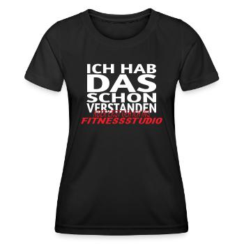 Fitnesszubehör für Sportler - Frauen Funktions-T-Shirt - Schwarz - Vorne - AI Model Female 172 light (172cm)
