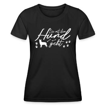 Accessoires pour chiens Propriétaire de chien de berger allemand - T-shirt sport Femme - noir - Devant - AI Model Female 172 light (172cm)