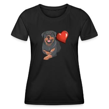 Accessoires pour chiens Rottweiler Propriétaires de chiens - T-shirt sport Femme - noir - Devant - AI Model Female 172 light (172cm)