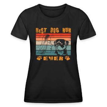Accessoires pour chiens Rottweiler Propriétaires de chiens - T-shirt sport Femme - noir - Devant - AI Model Female 172 light (172cm)