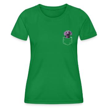 Chien teckel Propriétaire de chien Gechenkidee - T-shirt sport Femme - vert - Devant - AI Model Female 172 dark (172cm)