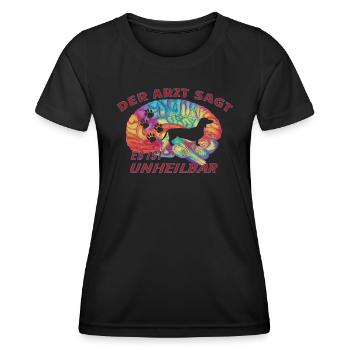Hunderasse Dackel für Hundeliebhaber - Frauen Funktions-T-Shirt - Schwarz - Vorne - AI Model Female 172 light (172cm)
