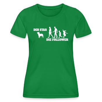 Hund Bulldogge Hundebesitzer Gechenkidee - Frauen Funktions-T-Shirt - Kelly Green - Vorne - AI Model Female 172 dark (172cm)