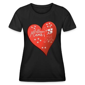 Chien Bulldog Dog Propriétaire Gechenkidee - T-shirt sport Femme - noir - Devant - AI Model Female 172 light (172cm)