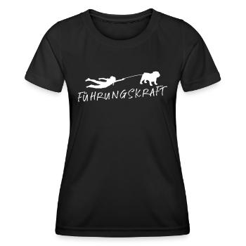 Chien Bulldog Dog Propriétaire Gechenkidee - T-shirt sport Femme - noir - Devant - AI Model Female 172 light (172cm)