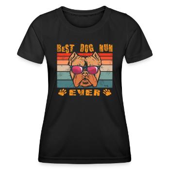 Dog Bulldog Dog Owner Gechenkidee - Women's Functional T-Shirt - black - Front - AI Model Female 172 light (172cm)