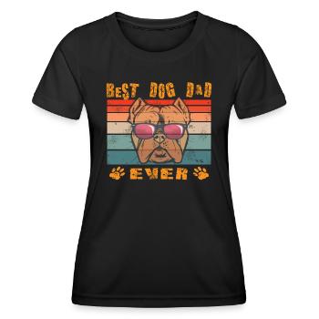Chien Bulldog Dog Propriétaire Gechenkidee - T-shirt sport Femme - noir - Devant - AI Model Female 172 light (172cm)