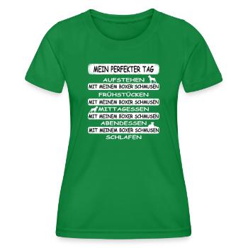Hund Boxer Hundebesitzer Geschenkidee - Frauen Funktions-T-Shirt - Kelly Green - Vorne - AI Model Female 172 dark (172cm)