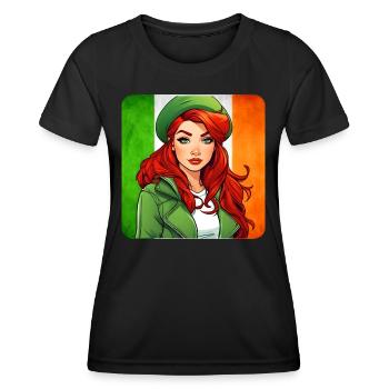 Cool Irish redhead girl - Women's Functional T-Shirt - black - Front - AI Model Female 172 light (172cm)