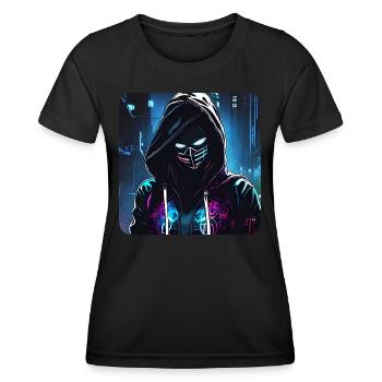 Cooles Cyberpunk Girl - Frauen Funktions-T-Shirt - Schwarz - Vorne - AI Model Female 172 light (172cm)