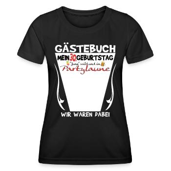 30. Geburtstag Mann und Frau Gästebuch - Frauen Funktions-T-Shirt - Schwarz - Vorne - AI Model Female 172 light (172cm)