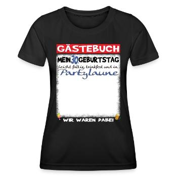 30. Geburtstag Mann und Frau Gästebuch - Frauen Funktions-T-Shirt - Schwarz - Vorne - AI Model Female 172 light (172cm)