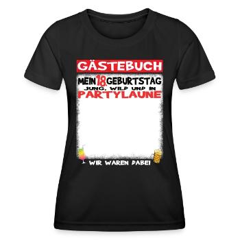 18th Birthday Girl & Boy Guestbook - Women's Functional T-Shirt - black - Front - AI Model Female 172 light (172cm)