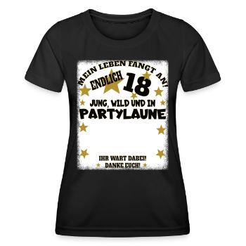 18th Birthday Girl & Boy Guestbook - Women's Functional T-Shirt - black - Front - AI Model Female 172 light (172cm)
