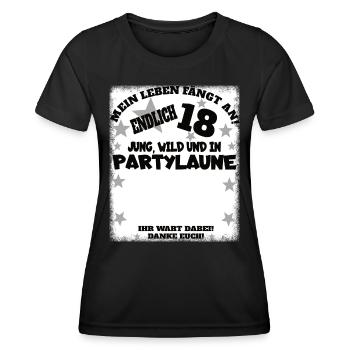 18th Birthday Girl & Boy Guestbook - Women's Functional T-Shirt - black - Front - AI Model Female 172 light (172cm)