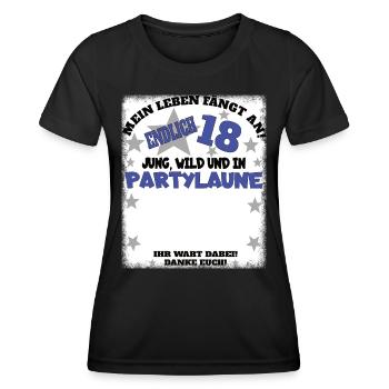 18th Birthday Girl & Boy Guestbook - Women's Functional T-Shirt - black - Front - AI Model Female 172 light (172cm)